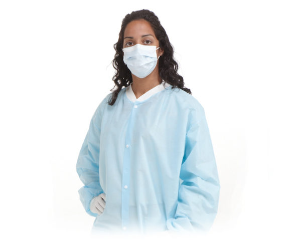 Coat Lab Coat Blue SafeBasics™ Large Knee Length Disposable (10/BG 5BG/CS) by AMD Ritmed  ID 8018